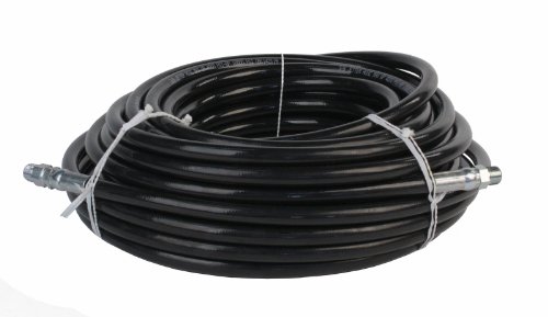 Schieffer 4000 PSI 38in x 100ft Thermoplastic Black Sewer Jetter Hose with MPT 38in Soild  Swivel Ends