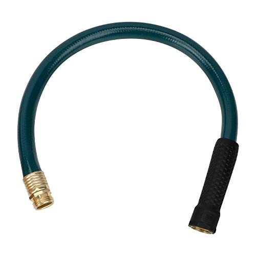 Worth Garden LEADIN Short Garden Hose 34 in x 2 ft NO KINK HEAVY DUTY Water HoseMale to Female Replacement Durable PVC Garden Pipe with Solid Brass Fittings Dark Green12 Years WarrantyH065B01