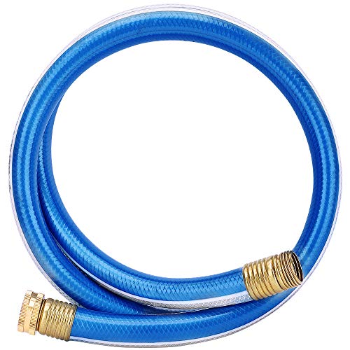 Solution4Patio Homes Garden Hose Short 34 in x 5 ft Water Hose Blue LeadHose MaleFemale High Water Pressure with Solid Brass Fittings for Water Softener Dehumidifier Vehicle 8 Years Warranty