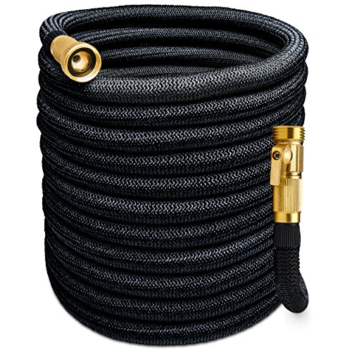 Morvat Expandable Garden Hose Water Pipe Garden Hose Sprayer Flex HoseLightweight NoKink Flexible Collapsible Hose Premium Fabric 5500D 34 Solid Brass Fittings Builtin Quick ShutOff Valve 150 FT