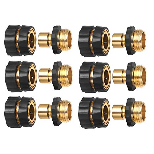 HQMPC Garden Hose Connector Garden Hose Quick Connector Male and Female 34 GHT 6 Sets