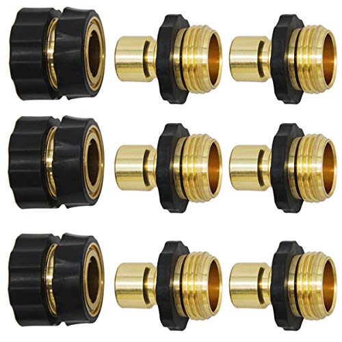 Triumpeek 34 Garden Hose Connector Set of 9 Garden Hose Quick Connect Fittings Male and Female Quick Release Garden Hose Connector