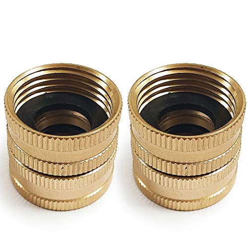 Twinkle Star 2 Pack 34 Brass Garden Hose Connector with Dual Swivel for Male Hose to Male Hose Double Female
