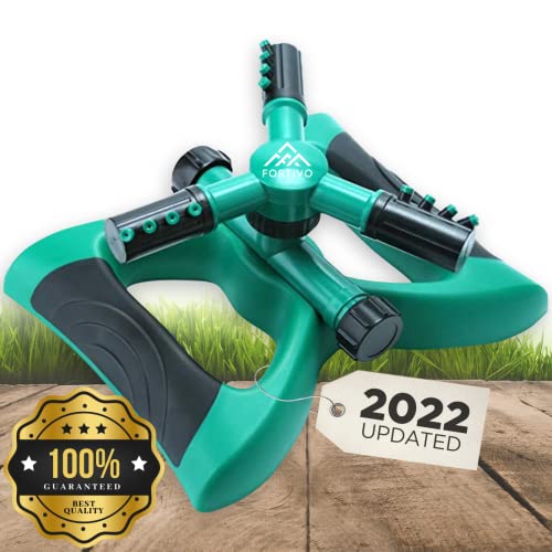 Lawn Sprinkler Garden Sprinkler  2021 Updated Automatic 360 Rotating Adjustable Large Area Yard Sprinkler System Oscillating Sprinkler Watering Sprayer Easy Hose Connection Yard Sprinkler