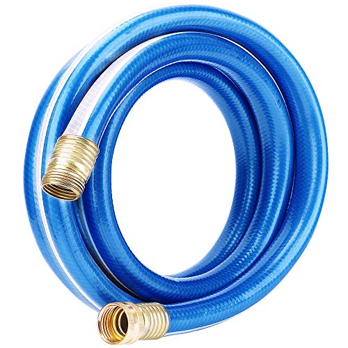 Solution4Patio Homes Garden Hose Short 34 in x 10 ft Water Hose Blue LeadHose MaleFemale High Water Pressure with Solid Brass Fittings for Water Softener Dehumidifier Vehicle 8 Years Warranty