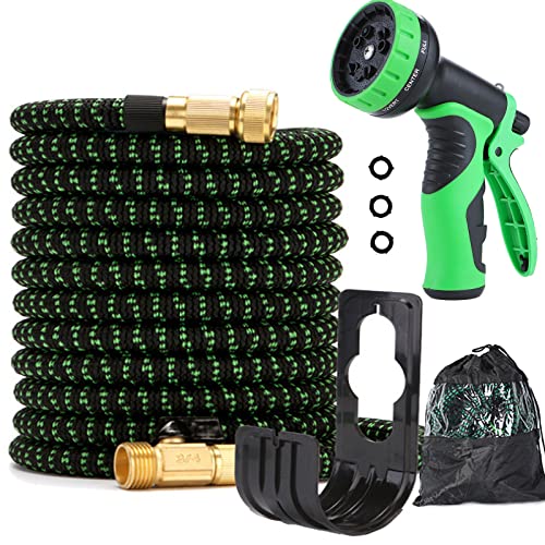 OODOSI Garden Hose Expandable Water Hose with 10 Function Spray Nozzle Lightweight NoKink Flexible Collapsible Retractable Hoses