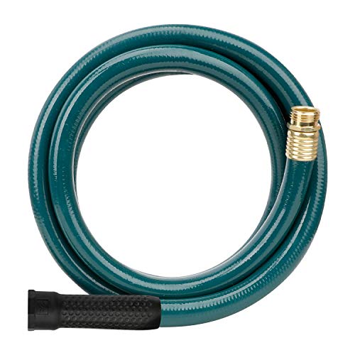 Worth Garden LEADIN Short Garden Hose 34 in x 10ft NO KINK HEAVY DUTY Durable PVC Water Hose with Solid Brass Hose Fittings Male to Female Fittings12 YEARS WARRANTYDark Green H065B03