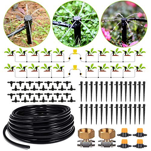 HIRALIY Drip Irrigation Kits 8x5mm Blank Distribution Tubing Plant Watering System DIY Saving Water Automatic Irrigation Equipment Set for Patio Lawn Garden Flower Bed (918FT)