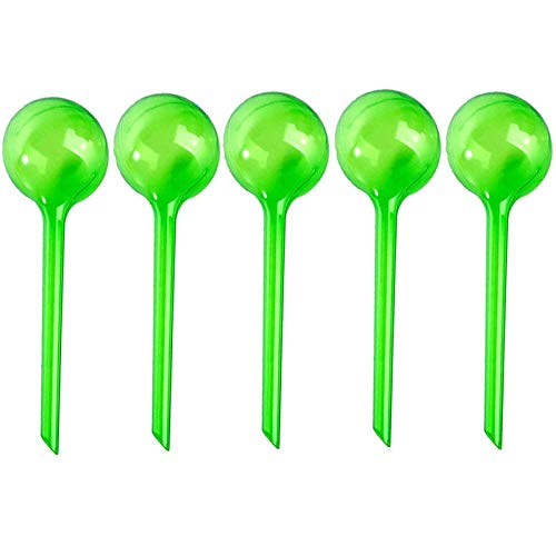 Warmshine 5 PCS Garden Watering Globes Automatic Watering Globes Plant Self Watering Bulb Waterer Automatic Watering System 13cmx5cm512inchx197inch  White (Green)