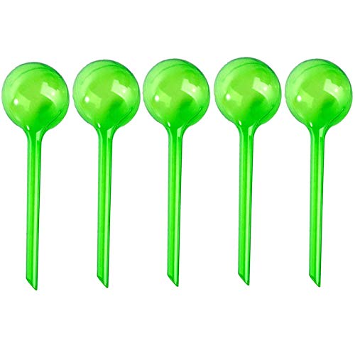Warmshine 5 PCS Garden Watering Globes Automatic Watering Globes Plant Self Watering Bulb Waterer Automatic Watering System 13cmx5cm512inchx197inch  White (Green)