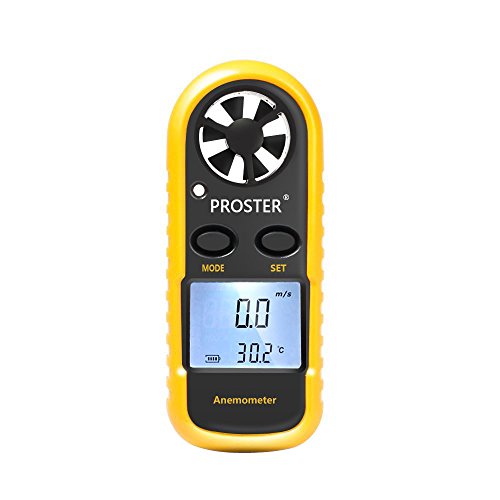 Anemometer Proster Digital Lcd Wind Speed Meter Gauge Air Flow Velocity Measurement Thermometer With Backlight