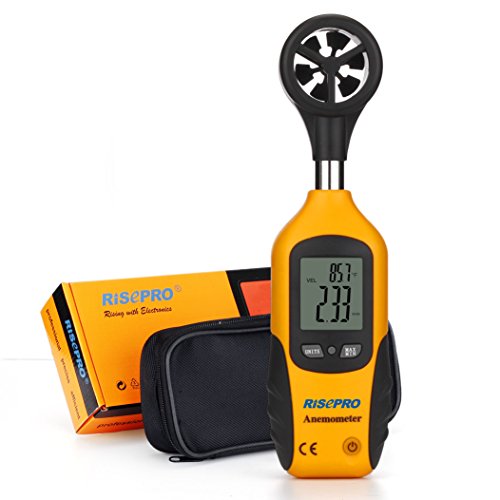 Anemometer Risepro&reg Digital Mini Lcd Wind Speed Gauge Air Flow Speed Meteramp Temperature Thermometer Ht-81