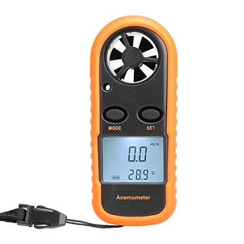 Nacy Digital Anemometer Wind Speed Meter Gauge Air Flow Velocity Measurement Handheld Thermometer with Backlight for Windsurfing Kite Flying Sailing Surfing Fishing