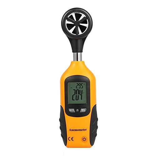 Proster Digital Anemometer Thermometer LCD Wind Speed Gauge Mini Air Flow Speed Meter Temperature for Windsurfing Kite Flying Sailing Surfing Fishing