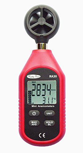 RockyMars RA30 Mini Anemometer Wind Speed Gauge  Thermometer Used in Hiking Sailing Drone Pilot Ventilation System etc