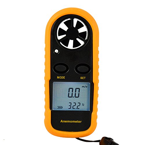 Wisefield Digital Anemometer Wind Speed Measure Meter Gauge Thermometer Measuring With Backlight