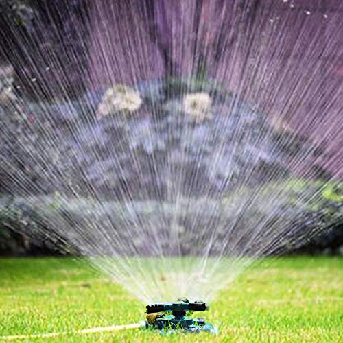 GOCTOS Sprinkler Automatic 360 Rotating Lawn Watering Sprinkler Large Area Irrigation System Oscillating Sprinkler for Garden Lawn Yard Kids