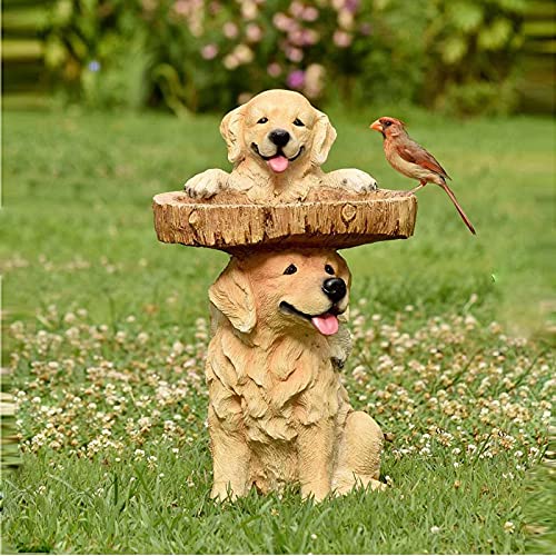 CSQDU Outdoor Bird Bath BowlOutside Bird Water FeedersResin Pedestal Fountain Decoration for Yard MultiPurpose Polyresin Planter Base Wonderful Outside Decor for Home Garden Yard (D)