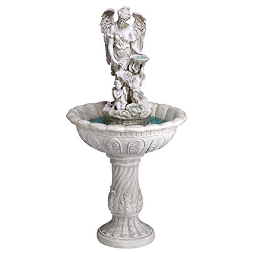 Design Toscano KY53002 Heavenly Moments Angel Sculptural Garden Fountain 45 Inch Faux Stone