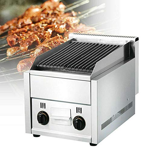 Gas Grill Radiant Gas Charbroiler 12 x 15 Heavy Duty Commercial Countertop Gas Grill Stainless Steel for Restaurant BBQ 60TUhr