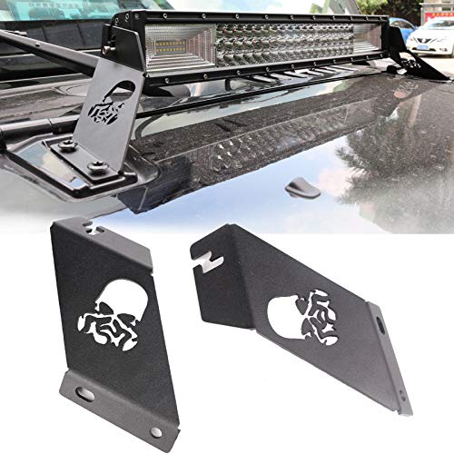 HOZAN Aftermarket Windshield Hood Mounting Bracket for 2022inch LED Light Bar Compatible with Wrangler JK 20072017