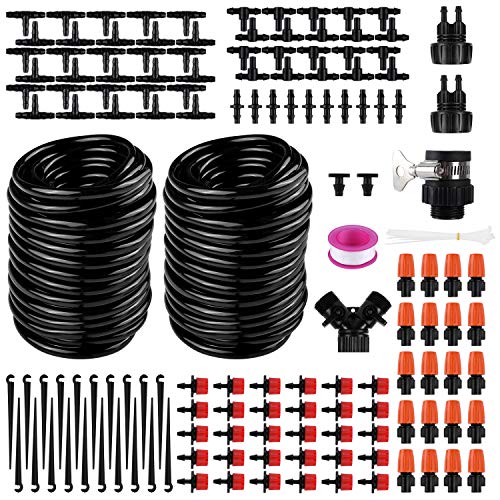Buluri Drip Irrigation 98ft30m KitsDIY Irrigation System with Adjustable Nozzle Automatic Micro Irrigation Tubing Kits WaterSaving Sprinkler System for Greenhouse Raised Flower Bed Patio