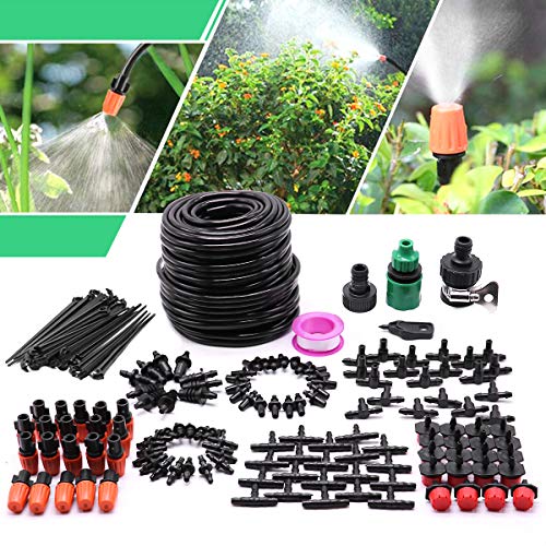 Drip Irrigation Kit 82ft Garden Irrigation System with 14 Blank Distribution Tubing HoseGreenhouse Drip Irrigation Set Automatic Saving Water System for GardenLawn