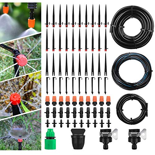 FYC Direct Garden Irrigation SystemDrip Irrigation Kit with Adjustable Nozzles Tubing Hose Saving Water Automatic Irrigation Set for Garden Greenhouse Patio Lawn