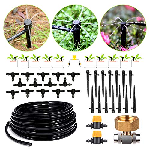 HIRALIY 45914m Drip Irrigation Kits 8x5mm Blank Distribution Tubing Plant Watering System DIY Saving Water Automatic Irrigation Equipment Set for Patio Lawn Garden Greenhouse Flower Bed