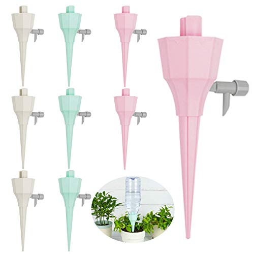 TAKANAP Plant Self Watering Spikes Upgraded Adjustable Automatic Water Irrigation Control System for Indoor Outdoor Garden Plant Device Suitable All Plastic Bottle，Easy to Use（9 Pack）