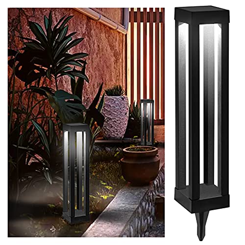 Garden Lights Solar Powered Waterproof  2 Pack Outdoor Pathway Lights Solar Floor Lamp Dusk to Dawn Stainless Steel Decorative for Ground Lawn Yard Walkway Deck Patio