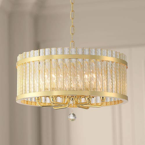 Bryant Gold Drum Pendant Chandelier 21 34 Wide Modern Contemporary Clear Glass 6Light Fixture for Dining Room House Foyer Entryway Kitchen Bedroom Living Room High Ceilings  Possini Euro Design