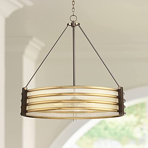 Dell Warm Gold Pendant Light 34 12 Wide Contemporary Modern OilRubbed Bronze Metal Drum Shade 5Light Fixture Dining Room House Bedroom Kitchen Island Hallway High Ceilings  Possini Euro Design