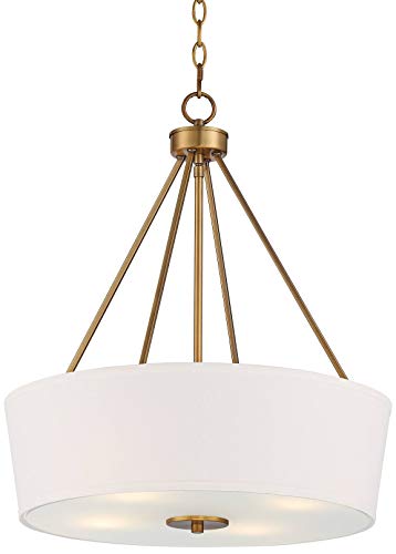 Saffira Warm Gold Metal Pendant Light 20 Wide Contemporary Modern Style White Drum Shade Fixture for Dining Room House Entryway Bedroom Kitchen Island Hallway High Ceilings  Possini Euro Design