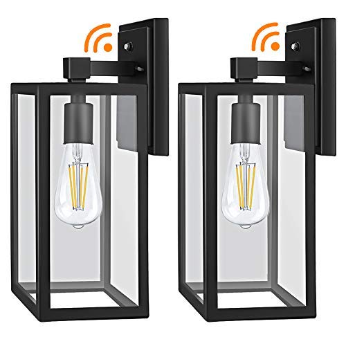 Dusk to Dawn Outdoor Light Fixtures Wall Mount Sensor Porch Lights AntiRust Wall Light Exterior Wall Sconce Lighting Wall Lamp Waterproof Wall Lantern for Doorway Garage 2PACK (Bulb Included)