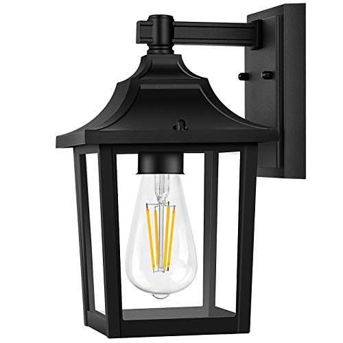 Outdoor Wall Lights Black Outdoor Light Fixtures Wall Mount Porch Lights Exterior Light Fixtures Outdoor Sconce with Matte Finish E26 Base Anti Rust Modern Wall Lantern for Entryway Garage Patio