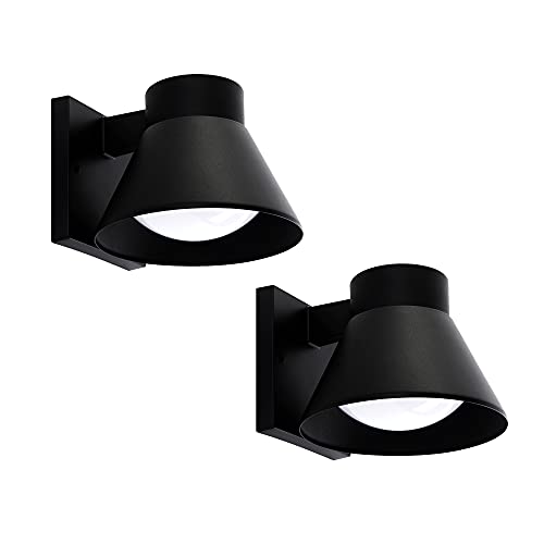 UME LED Outdoor Indoor Wall Lantern Farmhouse Barn Wall Sconce Lighting Fixture Waterproof Black Finish AntiRust Wall Mount Light Decorative Wall lamp for Porch Exterior Patio(2 Pack)
