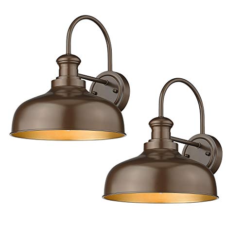 Redeast Outdoor Farmhouse Barn Lights Outdoor Wall Light Fixture Exterior Wall Sconces Industrial Outdoor Wall Lighting for Porch Patio GardenBalcony (Oil Rubbed Bronze 112 H 2 Pack)