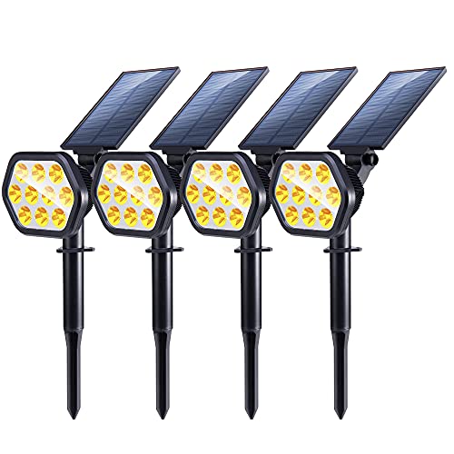 Nekteck Solar Lights Outdoor10 LED Landscape Spotlights Solar Powered Wall Lights 2in1 Wireless Adjustable Security Decoration Lighting for Yard Garden Walkway Porch Pool Driveway