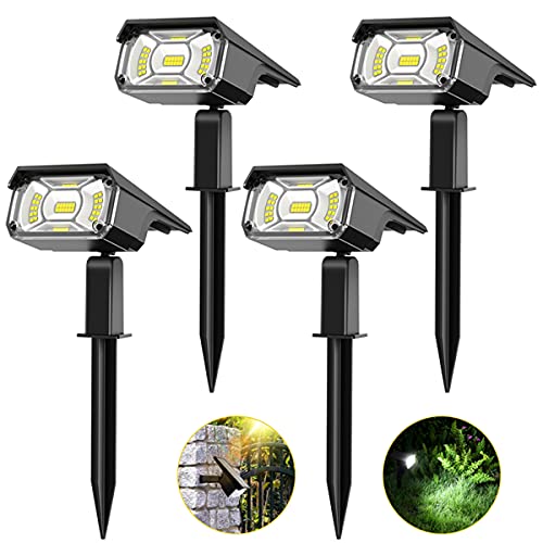 Solar Spot Lights Outdoor PESIVI 40 LEDs Landscape Lighting Spotlights Adjustable 2in1 USB  Solar Powered IP65 Waterproof Garden Light for Yard Backyard Walkway Driveway Patio Pool Trees 4 Pack