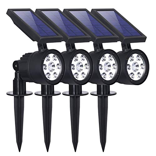 Westinghouse Solar Lights Outdoor 2in1 Adjustable Landscape Spotlight Outdoor Wall Light Auto OnOff WaterResistant Decorative Lighting for Garden Patio Yard Pathway Pool 4 Pack White Light