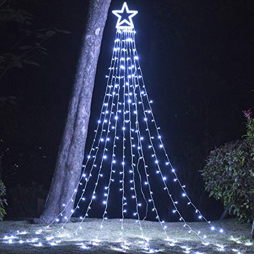 Christmas Decorations Outdoor Lights115ft 317 LED Star Christmas Tree Lights8 Memory Lighting ModesTimer Christmas Star Lights for YardWeddingPartyChristmas Decorations (White)