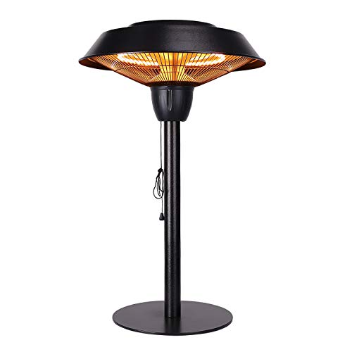 Star Patio Outdoor Freestanding Electric Patio Heater Tabletop heater Infrared Heater Hammered Bronze Finished Portable Heater suitable as a Balcony Heater 1566CT