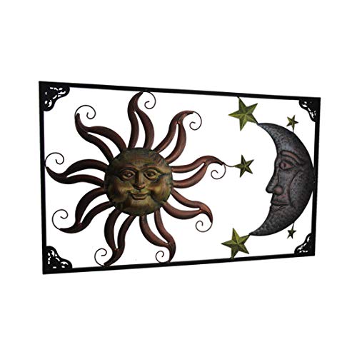 TriColor Metal Art Celestial Sun Moon and Stars Indoor Outdoor Wall Hanging