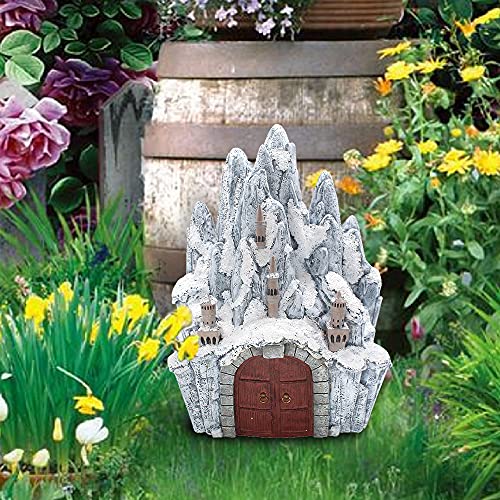 Christmas Fairy Doors Tree Decor Miniature Iceberg Castle Gnome Home Outdoor Yard Wall Art Garden Sculpture