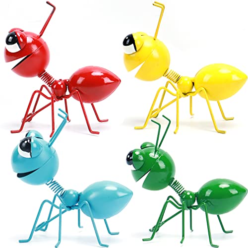 Cruis Cuka Metal Yard Art Garden Decorative Cute Ant Outdoor Wall SculpturesSet of 4