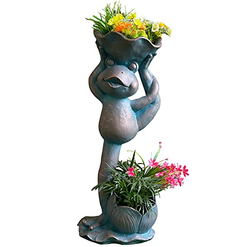 OUSHUAI Outdoor Statue Planter Garden Decor Planter Indoor Art Sculpture Flowerpot Gifts Large (Yoga Frog1) 276 H
