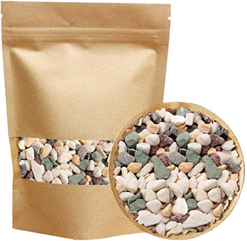 Natural Decorative Pebbles Polished Tterrarium Gravel White Stones Rocks with Red Green and Yellow Pastel Accents Mixed Color Aquarium Stones Garden Accessories Top Dressing for Bonsai Potted 22lb