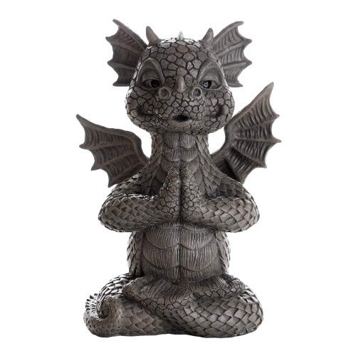 Pacific Giftware Garden Dragon Meditating Yoga Dragon Garden Display Decorative Accent Sculpture Stone Finish 10 Inch Tall