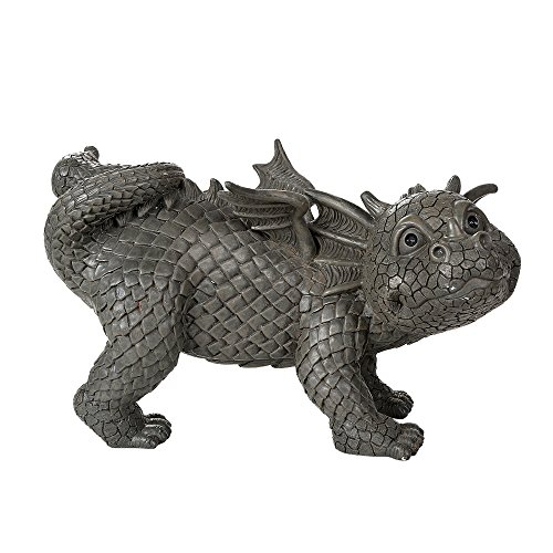 Pacific Giftware Garden Dragon Peeing Dragon Decorative Garden Accent Sculpture Stone Finish 10 Inch Tall